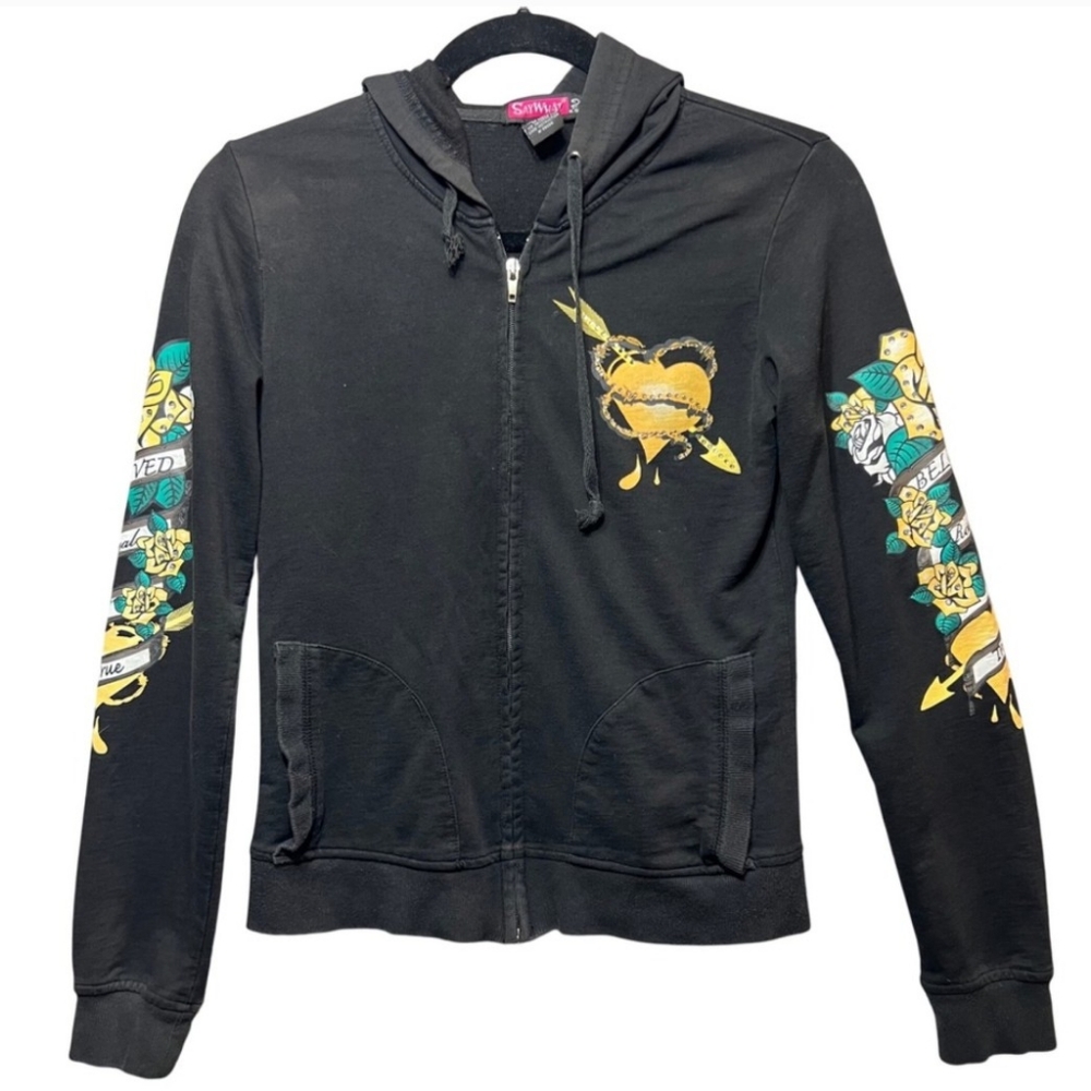 Girls/Teen Hoodie With Tattoo Flash